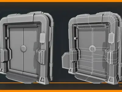 Sci-fi Door Free 3D model