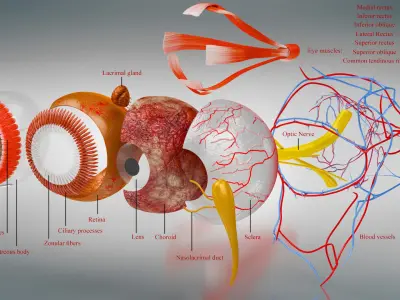 Eye Anatomy Low-poly 3D model