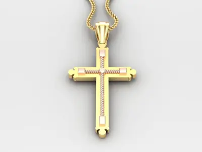 High Cross Pendant Light Gold 18K 4CP003 3D print model