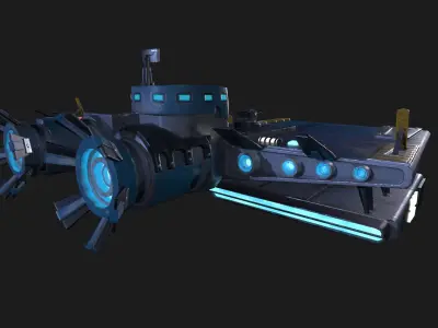 Pirate Rebel Spaceship Low-poly 3D model