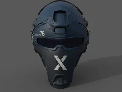 Helmet scifi military combat ver2 Low-poly 3D model
