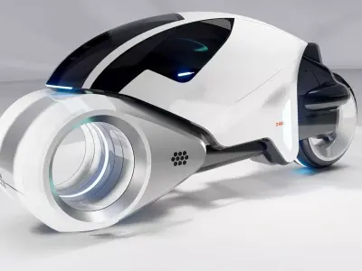 Tron Legacy White Light Cycle Low-poly 3D model