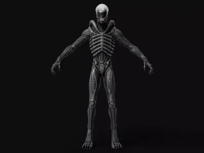 Xenomorph Alien Low-poly Rigged 3D model