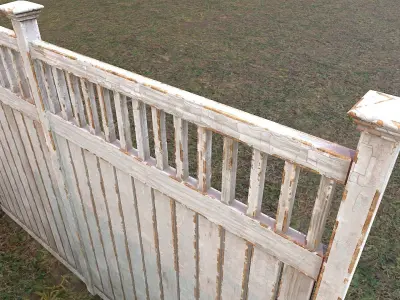 Wood fence constructor Low-poly 3D model