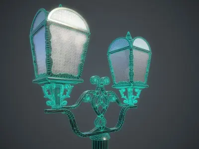 mid poly Street Light Low-poly 3D model