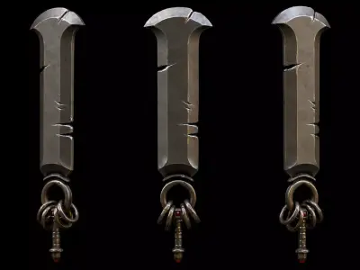 Stylish next generation double edged sword Low-poly 3D model