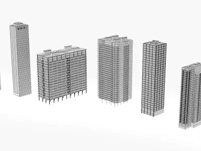 Buildings group of 3D model