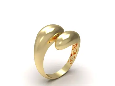 Chunky stone-free rings with light weight 3D print model 3D print model