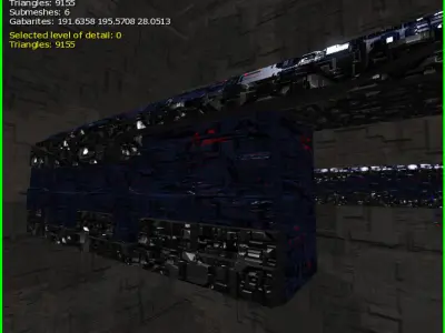 3D Fortress Wall Low-poly 3D model