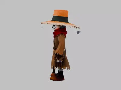 Scarecrow Free low-poly 3D model