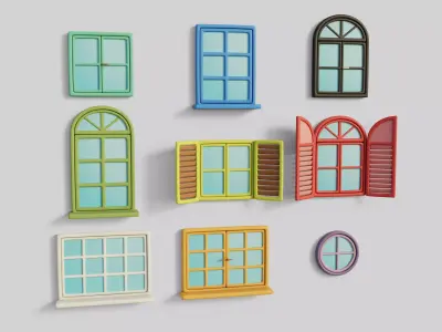 Cartoon Windows Collection 1 3D model