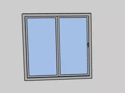 Modern Sliding Window  Minimal Frame  2 Sizes 120x120 120x150 cm Low-poly 3D model