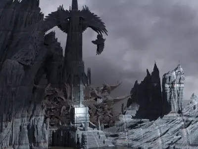 Ishtar Winged crescent mountain 2 3D model