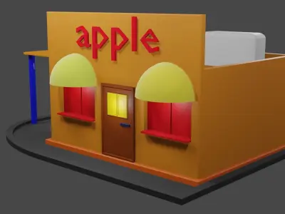 city shop shopping mall Low-poly 3D model