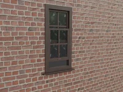 Old Window Low Poly Game ready Asset Low-poly 3D model