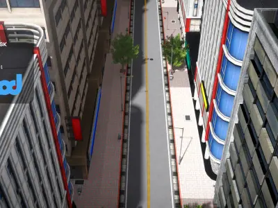 TW Street Dual Lanes 01 3D model