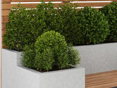 Urban Furniture with plant-set 01 3D model