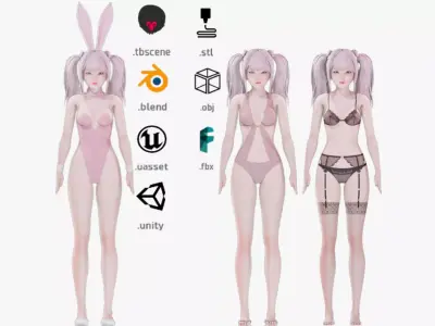 Clothing Collection 005 - Rig - UE5 - Unity - Blender - Animated Low-poly 3D model