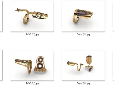 ring 54 pieces drawing 3d rihone drawing ring rings ring models 3D print model