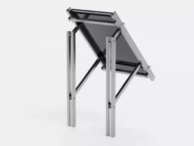 Solar Panel V1 - Monocrystalline Photovoltaic Modul with Stand 3D model