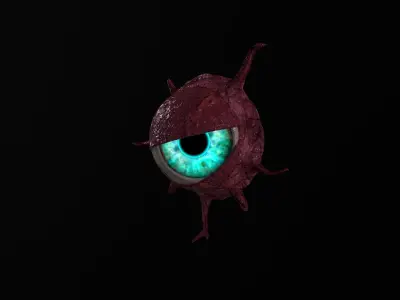 Low-Poly Eyeball Growth - A Creature for Horror Low-poly 3D model