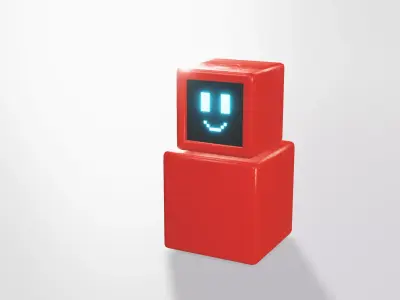 Block Bot Low-poly 3D model