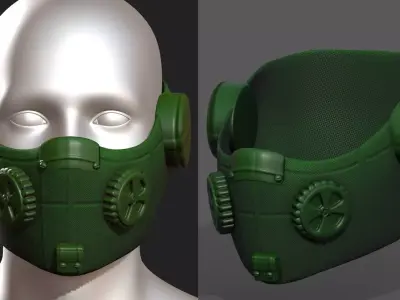 Gas mask respirator scifi futuristic 3d 3d  Low-poly 3D model