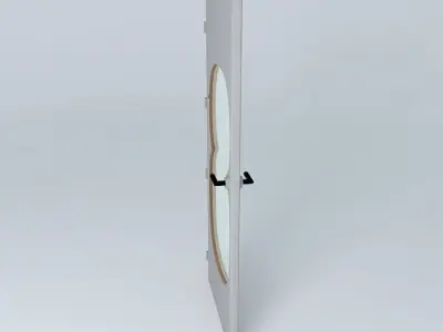 Wording "8", 3D door, very detail with glass,  lock and hinger. Free 3D model