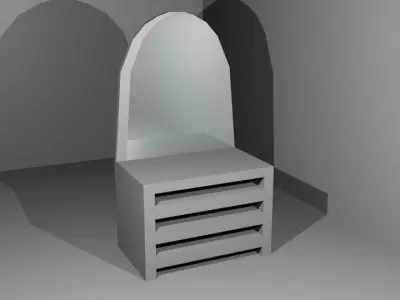 Mirror chair with light shining Free 3D model