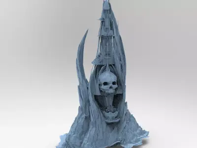 Scull Skeletor Sci fi architecture Structure 3D model