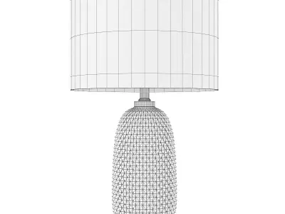 Glass Pineapple Textured  Cotton Shade Table Lamp Low-poly 3D model