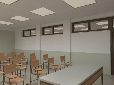 School Hallway 3D model