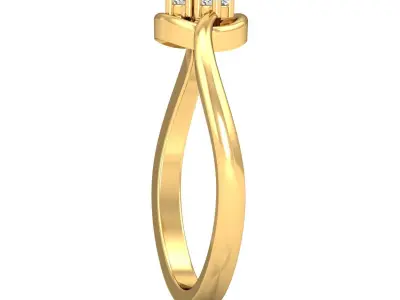 Solitaire Engagement Wedding Diamond Ring 3D print model 4