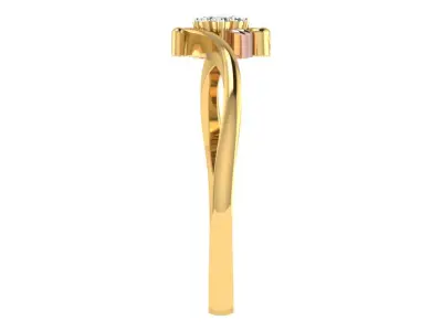 Light Weight Yellow Gold Diamond Ring  -ZA RN 1362 3D print model