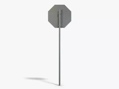 Stop Sign Low-poly 3D model 4