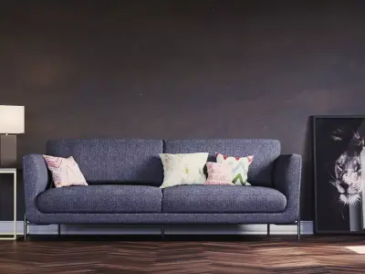 Models Of Everson Sofa Low-poly 3D model