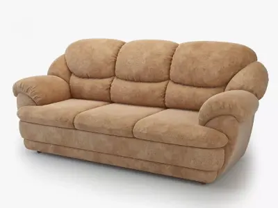 Detailed and Realistic Suede Sofa - Osvald 3D model