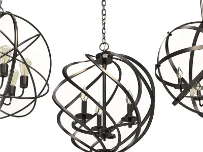 Three Chandelier Orb 01 3D model