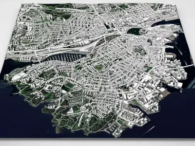 Cityscape Stavanger Norway 3D model