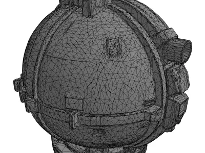 SciFi Spherical Surveillance Drone Low-poly 3D model