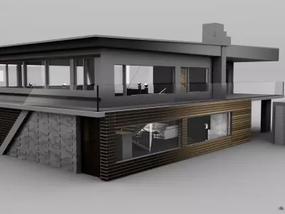 Modern Home Design 001 Low-poly 3D model