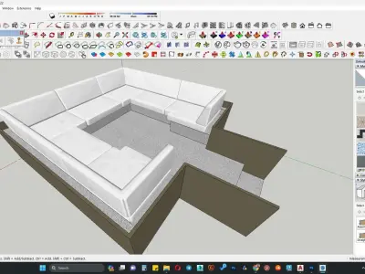 Outdoor sitting 3d model 3D model