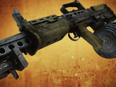 SA80 Machine gun Low-poly 3D model