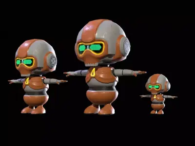 Minirobotic3Pack4 Low-poly 3D model