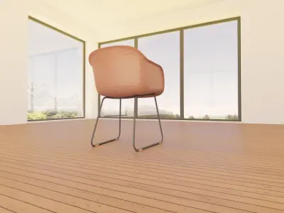 Muuto Fiber Armchair - Sled Base  -  High-Quality 3D Model 3D model