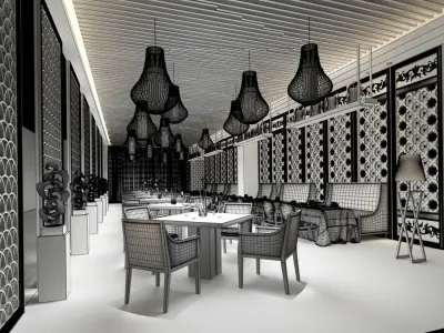 Business Restaurant - Coffee - Banquet  77 3D model
