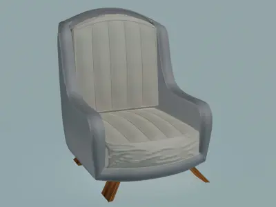 Smooth arms armchair 3D model