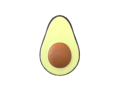 Avocado v1 002 Low-poly 3D model