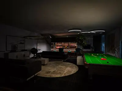 Modern Game Room 3D model