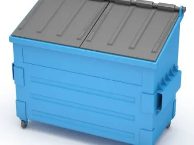 Dumspter trash can on wheels 3D model